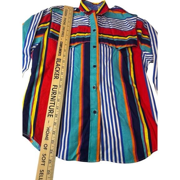 Vintage Sz 5/6 Small Roper Shirt Women’s Striped Western Cowgirl Rodeo 90s - Picture 3 of 8